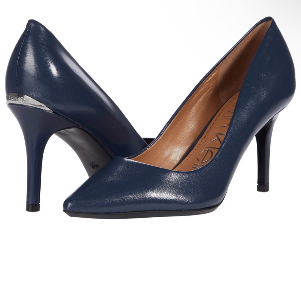 💙 Navy Dark Blue Heels Pumps Stiletto Professional Office Calvin Klein Size 6 💙